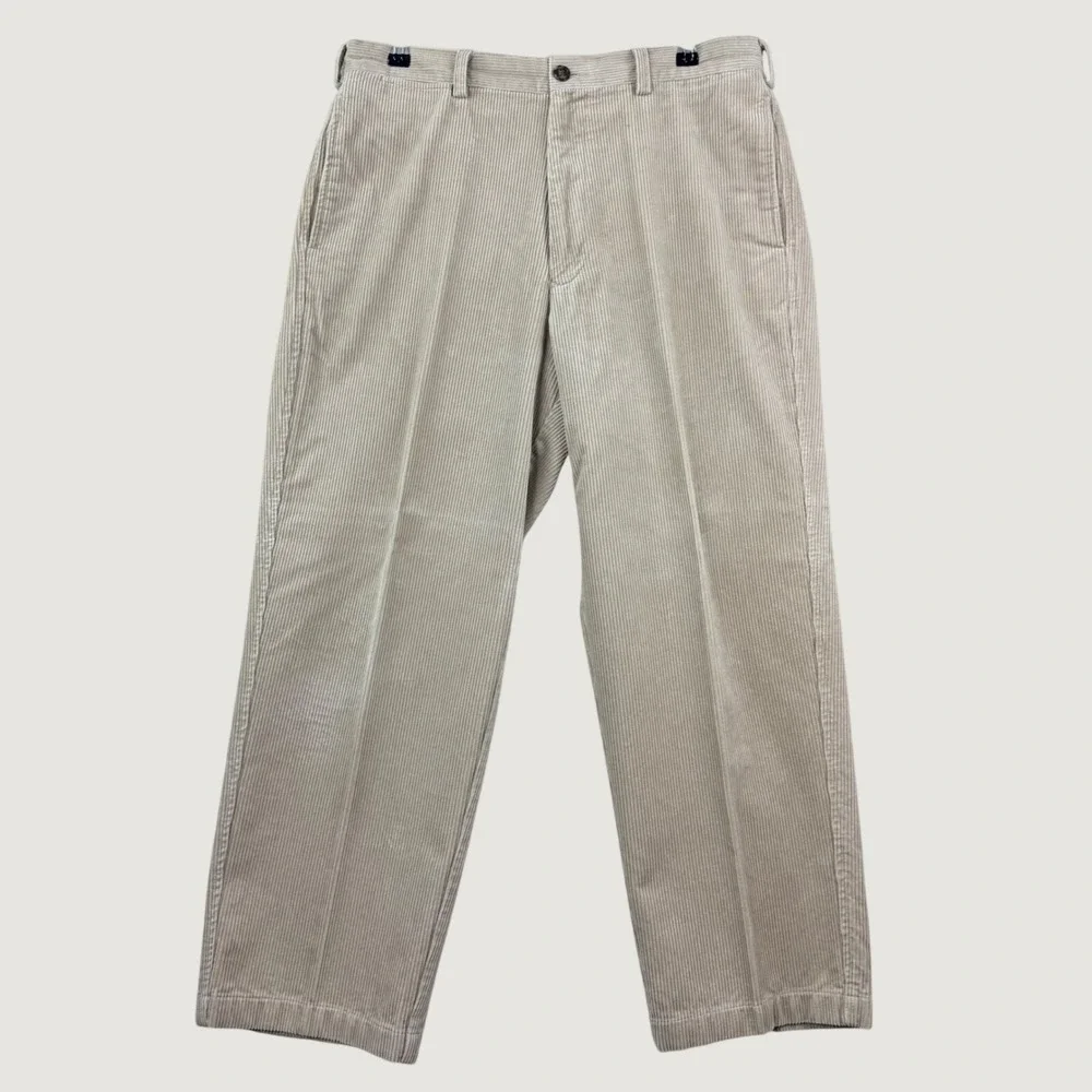 Banana Republic Size 35x32 Beige Corduroy Pants Flat Front Preppy Heritage